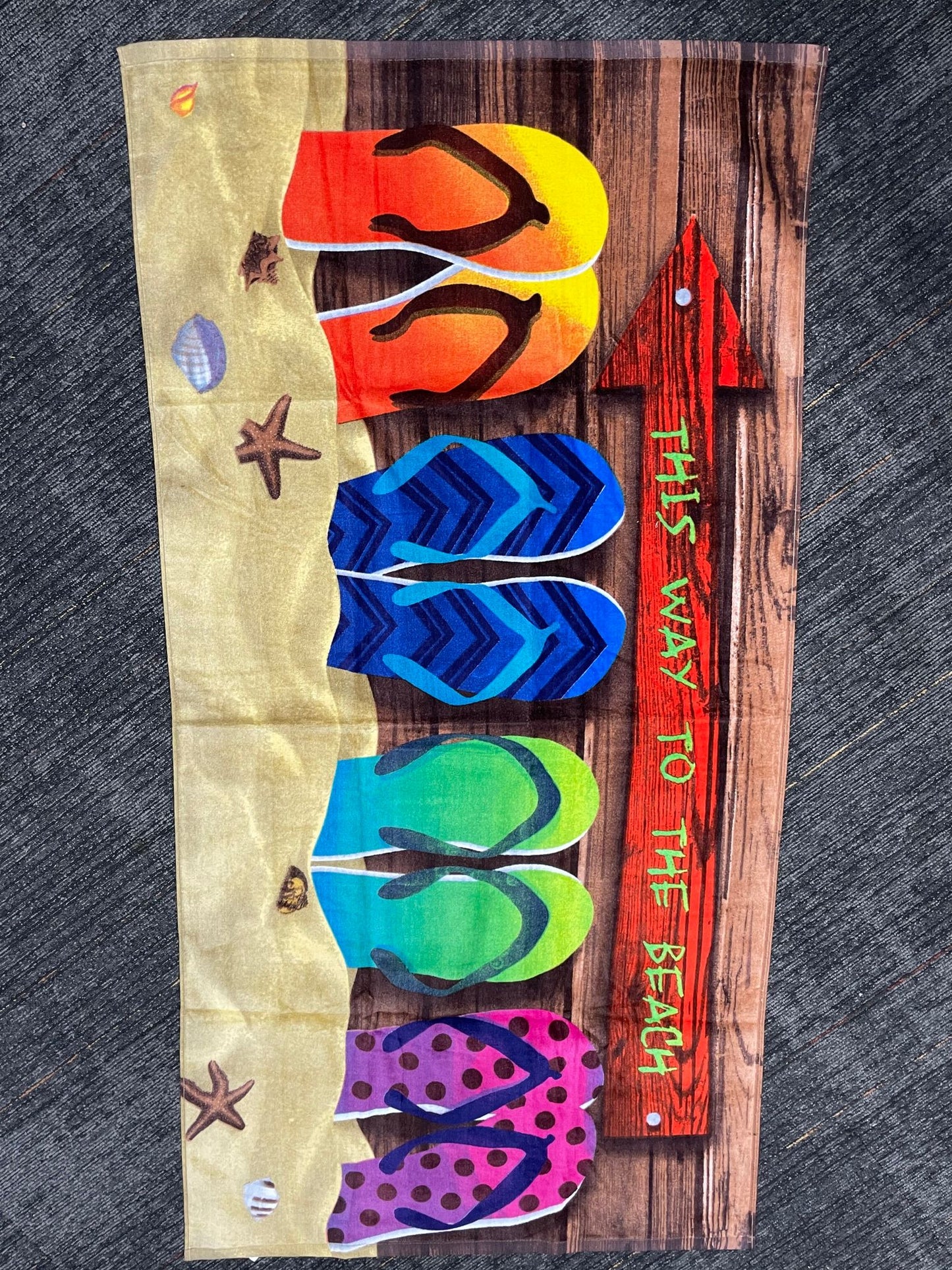 TW2702 30"x60" This Way To The Beach Beach Towel