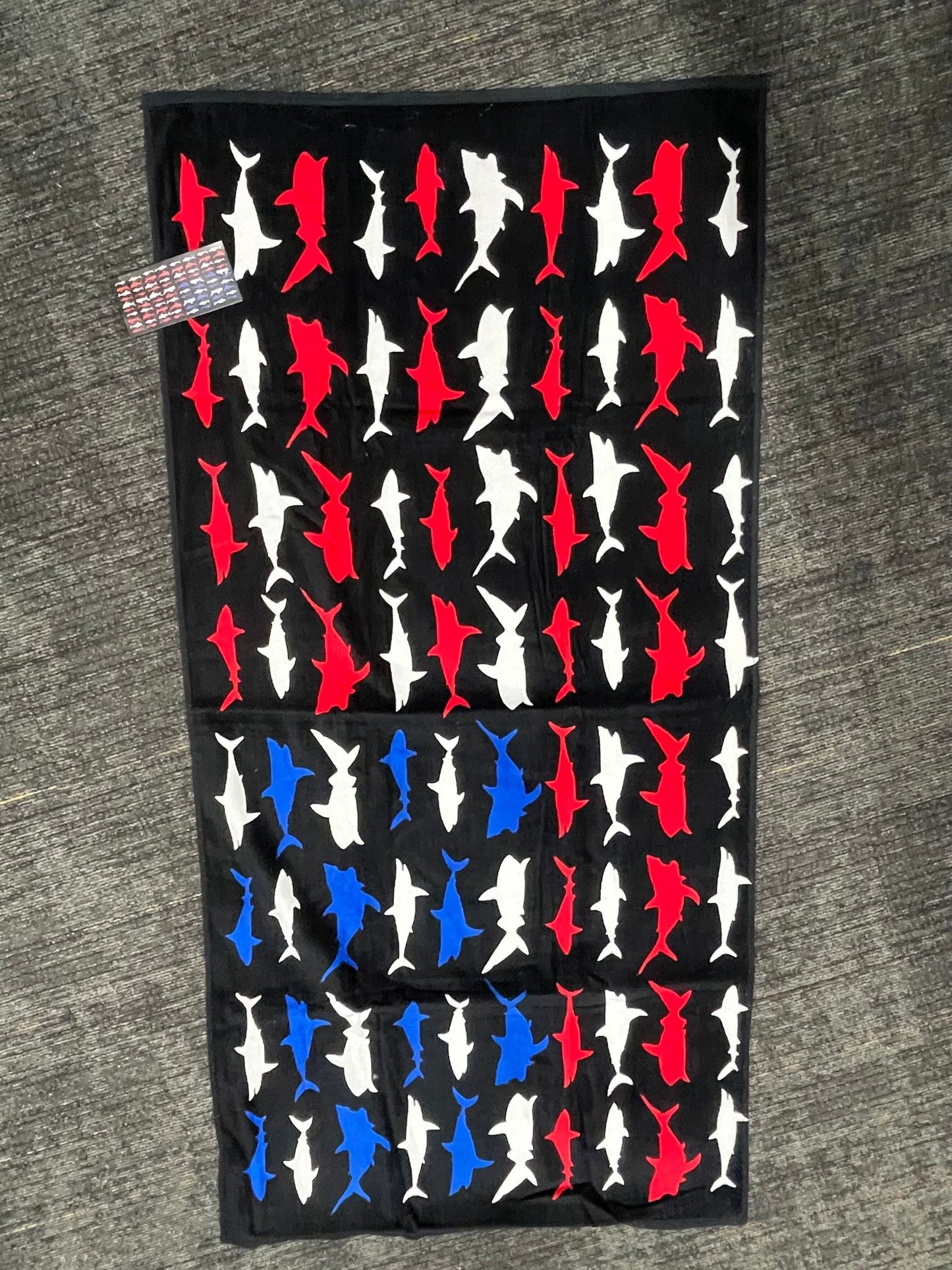 TW2024 30"x60" Patriotic Shark Beach Towel