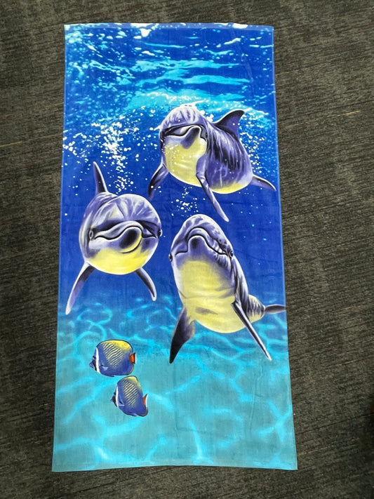 TW6772 30"x60" Dolphins Beach Towel