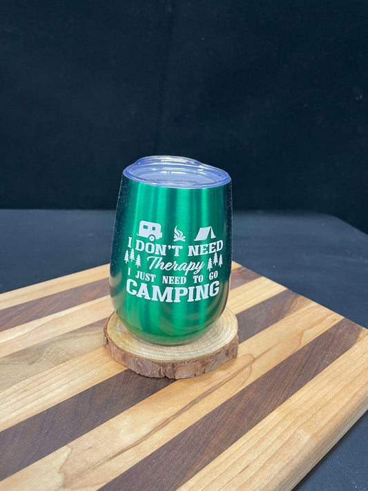 Stainless Wine Glasses w/Fun Phrases