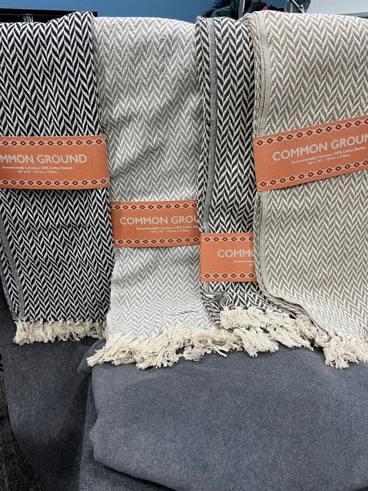 Chevron Cotton Throw Blanket - 50 x 70