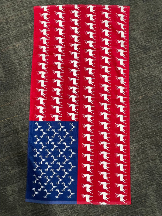 TW6010 30"x60" Patriotic Deer Beach Towel