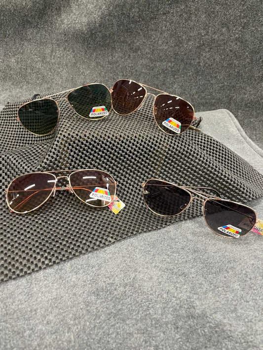 TPOL10L Rose Metal Aviator Polarized Sunglasses