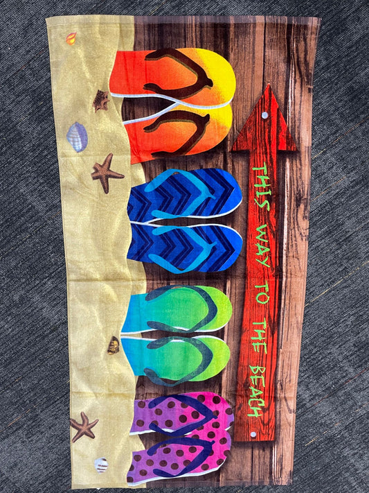 TW2702 30"x60" This Way To The Beach Beach Towel